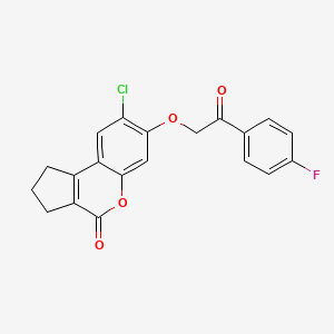 molecular formula C20H14ClFO4 B11152683 8-chloro-7-[2-(4-fluorophenyl)-2-oxoethoxy]-2,3-dihydrocyclopenta[c]chromen-4(1H)-one 