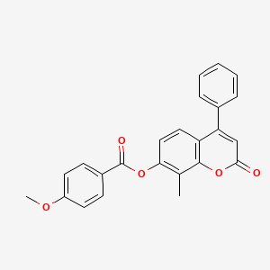 8-methyl-2-oxo-4-phenyl-2H-chromen-7-yl 4-methoxybenzoate