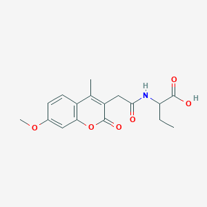 molecular formula C17H19NO6 B11152692 2-{[(7-methoxy-4-methyl-2-oxo-2H-chromen-3-yl)acetyl]amino}butanoic acid 