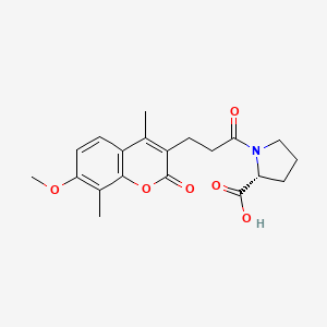 molecular formula C20H23NO6 B11152702 1-[3-(7-methoxy-4,8-dimethyl-2-oxo-2H-chromen-3-yl)propanoyl]-D-proline 