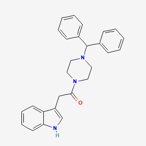 1-(4-benzhydrylpiperazino)-2-(1H-indol-3-yl)-1-ethanone