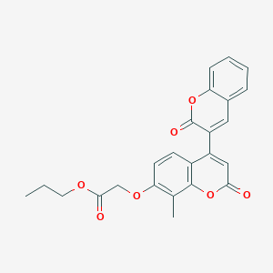 molecular formula C24H20O7 B11152719 propyl [(8'-methyl-2,2'-dioxo-2H,2'H-3,4'-bichromen-7'-yl)oxy]acetate 