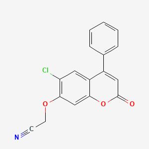 molecular formula C17H10ClNO3 B11152734 [(6-chloro-2-oxo-4-phenyl-2H-chromen-7-yl)oxy]acetonitrile 