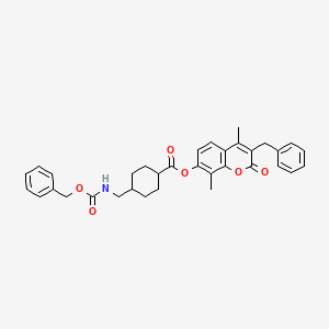 3-benzyl-4,8-dimethyl-2-oxo-2H-chromen-7-yl trans-4-({[(benzyloxy)carbonyl]amino}methyl)cyclohexanecarboxylate