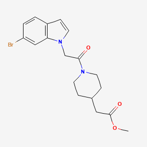 molecular formula C18H21BrN2O3 B11152760 methyl {1-[(6-bromo-1H-indol-1-yl)acetyl]piperidin-4-yl}acetate 