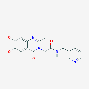 molecular formula C19H20N4O4 B11152766 2-[6,7-dimethoxy-2-methyl-4-oxo-3(4H)-quinazolinyl]-N-(3-pyridylmethyl)acetamide 