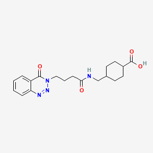 molecular formula C19H24N4O4 B11152783 trans-4-({[4-(4-oxo-1,2,3-benzotriazin-3(4H)-yl)butanoyl]amino}methyl)cyclohexanecarboxylic acid 