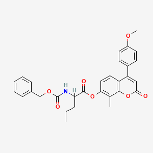 4-(4-methoxyphenyl)-8-methyl-2-oxo-2H-chromen-7-yl N-[(benzyloxy)carbonyl]norvalinate