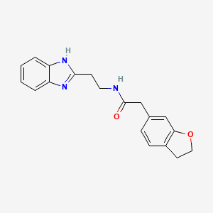 molecular formula C19H19N3O2 B11152804 N-[2-(1H-1,3-benzimidazol-2-yl)ethyl]-2-(2,3-dihydro-1-benzofuran-6-yl)acetamide 