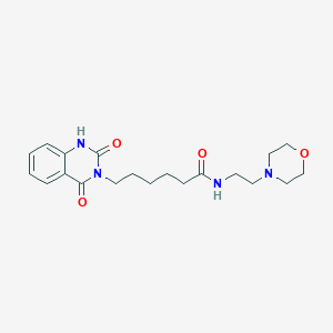 molecular formula C20H28N4O4 B11152812 6-(2-hydroxy-4-oxoquinazolin-3(4H)-yl)-N-[2-(morpholin-4-yl)ethyl]hexanamide 