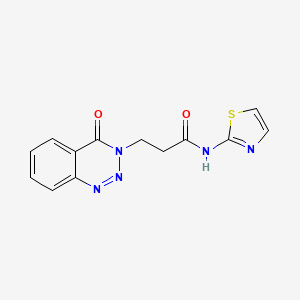 molecular formula C13H11N5O2S B11152817 3-(4-oxo-1,2,3-benzotriazin-3(4H)-yl)-N-(1,3-thiazol-2-yl)propanamide 