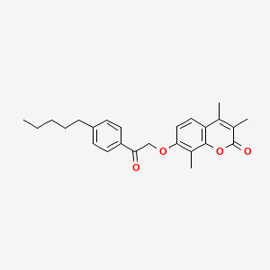 3,4,8-trimethyl-7-[2-oxo-2-(4-pentylphenyl)ethoxy]-2H-chromen-2-one