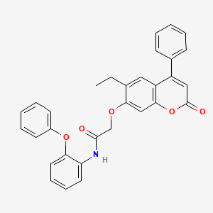 molecular formula C31H25NO5 B11152866 2-[(6-ethyl-2-oxo-4-phenyl-2H-chromen-7-yl)oxy]-N-(2-phenoxyphenyl)acetamide 