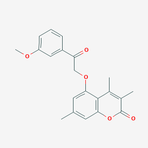 molecular formula C21H20O5 B11152875 5-[2-(3-methoxyphenyl)-2-oxoethoxy]-3,4,7-trimethyl-2H-chromen-2-one 