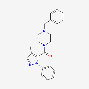 molecular formula C22H24N4O B11152889 (4-benzylpiperazin-1-yl)(4-methyl-1-phenyl-1H-pyrazol-5-yl)methanone 