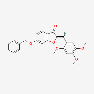 molecular formula C25H22O6 B11152895 6-(Phenylmethoxy)-2-[(2,4,5-trimethoxyphenyl)methylene]benzo[b]furan-3-one 