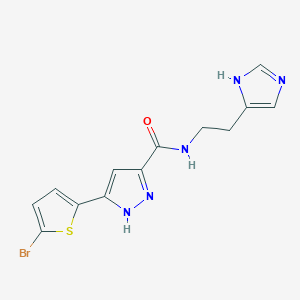 molecular formula C13H12BrN5OS B11152900 5-(5-bromothiophen-2-yl)-N-[2-(1H-imidazol-4-yl)ethyl]-1H-pyrazole-3-carboxamide 