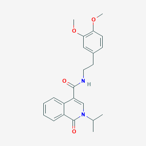 molecular formula C23H26N2O4 B11152911 N~4~-(3,4-dimethoxyphenethyl)-2-isopropyl-1-oxo-1,2-dihydro-4-isoquinolinecarboxamide 