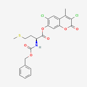 3,6-dichloro-4-methyl-2-oxo-2H-chromen-7-yl N-[(benzyloxy)carbonyl]-L-methioninate