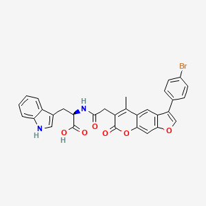 molecular formula C31H23BrN2O6 B11152984 N-{[3-(4-bromophenyl)-5-methyl-7-oxo-7H-furo[3,2-g]chromen-6-yl]acetyl}-D-tryptophan 