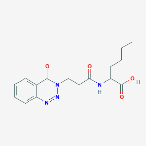 molecular formula C16H20N4O4 B11152998 N-[3-(4-oxo-1,2,3-benzotriazin-3(4H)-yl)propanoyl]norleucine 