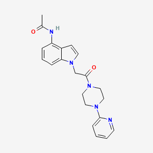 molecular formula C21H23N5O2 B11153003 N-(1-{2-oxo-2-[4-(2-pyridyl)piperazino]ethyl}-1H-indol-4-yl)acetamide 