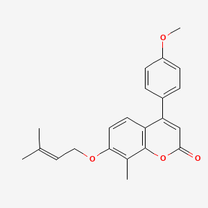 molecular formula C22H22O4 B11153016 4-(4-methoxyphenyl)-8-methyl-7-[(3-methyl-2-butenyl)oxy]-2H-chromen-2-one 