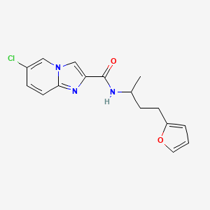 molecular formula C16H16ClN3O2 B11153050 6-chloro-N-[4-(furan-2-yl)butan-2-yl]imidazo[1,2-a]pyridine-2-carboxamide 