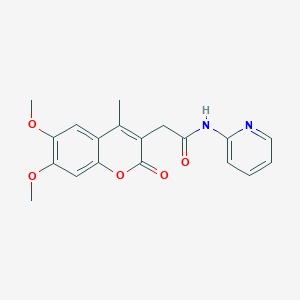 molecular formula C19H18N2O5 B11153065 2-(6,7-dimethoxy-4-methyl-2-oxo-2H-chromen-3-yl)-N-(pyridin-2-yl)acetamide 