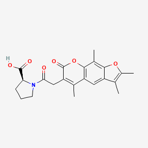 molecular formula C22H23NO6 B11153092 1-[(2,3,5,9-tetramethyl-7-oxo-7H-furo[3,2-g]chromen-6-yl)acetyl]-L-proline 