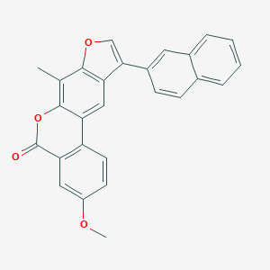 molecular formula C27H18O4 B11153105 3-methoxy-7-methyl-10-(2-naphthyl)-5H-benzo[c]furo[3,2-g]chromen-5-one 