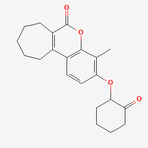 4-methyl-3-[(2-oxocyclohexyl)oxy]-8,9,10,11-tetrahydrocyclohepta[c]chromen-6(7H)-one