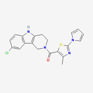 molecular formula C20H17ClN4OS B11153116 (8-chloro-1,3,4,5-tetrahydro-2H-pyrido[4,3-b]indol-2-yl)[4-methyl-2-(1H-pyrrol-1-yl)-1,3-thiazol-5-yl]methanone 