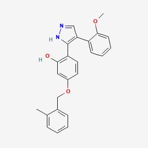 molecular formula C24H22N2O3 B11153137 2-[4-(2-methoxyphenyl)-1H-pyrazol-3-yl]-5-[(2-methylbenzyl)oxy]phenol 