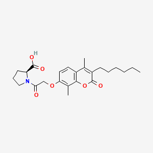 1-{[(3-hexyl-4,8-dimethyl-2-oxo-2H-chromen-7-yl)oxy]acetyl}-L-proline