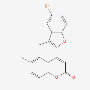 molecular formula C19H13BrO3 B11153174 4-(5-bromo-3-methyl-1-benzofuran-2-yl)-6-methyl-2H-chromen-2-one 