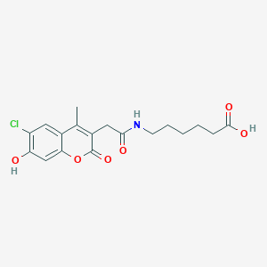 6-{[(6-chloro-7-hydroxy-4-methyl-2-oxo-2H-chromen-3-yl)acetyl]amino}hexanoic acid