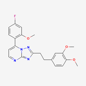 2-[2-(3,4-Dimethoxyphenethyl)[1,2,4]triazolo[1,5-a]pyrimidin-7-yl]-5-fluorophenyl methyl ether