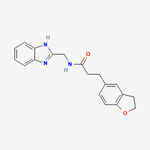 molecular formula C19H19N3O2 B11153197 N-(1H-1,3-benzimidazol-2-ylmethyl)-3-(2,3-dihydro-1-benzofuran-5-yl)propanamide 