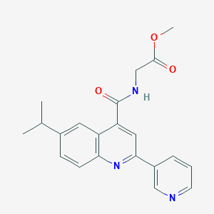 molecular formula C21H21N3O3 B11153209 methyl N-{[6-(propan-2-yl)-2-(pyridin-3-yl)quinolin-4-yl]carbonyl}glycinate 