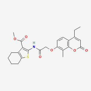 molecular formula C24H25NO6S B11153215 methyl 2-({[(4-ethyl-8-methyl-2-oxo-2H-chromen-7-yl)oxy]acetyl}amino)-4,5,6,7-tetrahydro-1-benzothiophene-3-carboxylate 