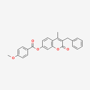 molecular formula C25H20O5 B11153221 3-benzyl-4-methyl-2-oxo-2H-chromen-7-yl 4-methoxybenzoate 