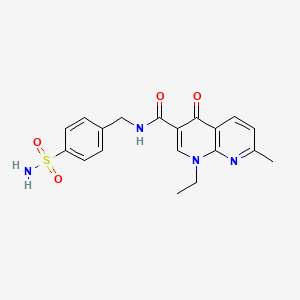 molecular formula C19H20N4O4S B11153236 1-ethyl-7-methyl-4-oxo-N-(4-sulfamoylbenzyl)-1,4-dihydro-1,8-naphthyridine-3-carboxamide 