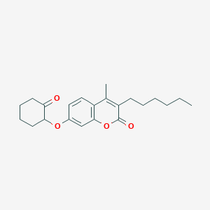 3-hexyl-4-methyl-7-[(2-oxocyclohexyl)oxy]-2H-chromen-2-one