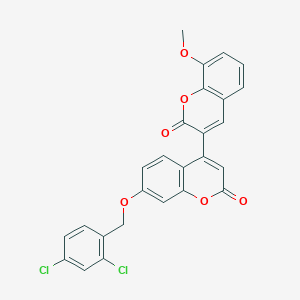 molecular formula C26H16Cl2O6 B11153246 7'-[(2,4-dichlorobenzyl)oxy]-8-methoxy-2H,2'H-3,4'-bichromene-2,2'-dione 