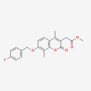 methyl {7-[(4-fluorobenzyl)oxy]-4,8-dimethyl-2-oxo-2H-chromen-3-yl}acetate