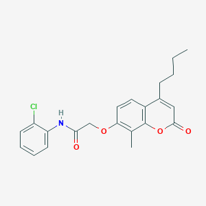 molecular formula C22H22ClNO4 B11153278 2-[(4-butyl-8-methyl-2-oxo-2H-chromen-7-yl)oxy]-N-(2-chlorophenyl)acetamide 