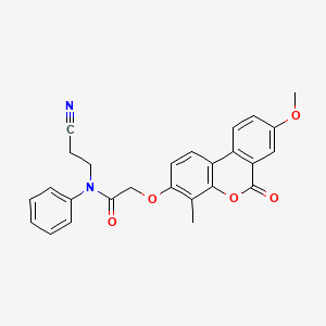 N-(2-Cyanoethyl)-2-({8-methoxy-4-methyl-6-oxo-6H-benzo[C]chromen-3-YL}oxy)-N-phenylacetamide