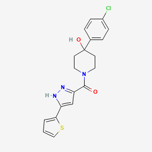 [4-(4-chlorophenyl)-4-hydroxypiperidino][5-(2-thienyl)-1H-pyrazol-3-yl]methanone