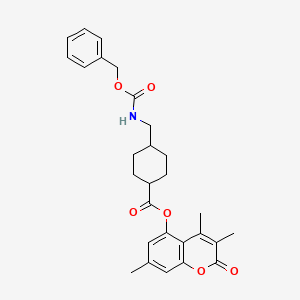 molecular formula C28H31NO6 B11153335 3,4,7-trimethyl-2-oxo-2H-chromen-5-yl trans-4-({[(benzyloxy)carbonyl]amino}methyl)cyclohexanecarboxylate 